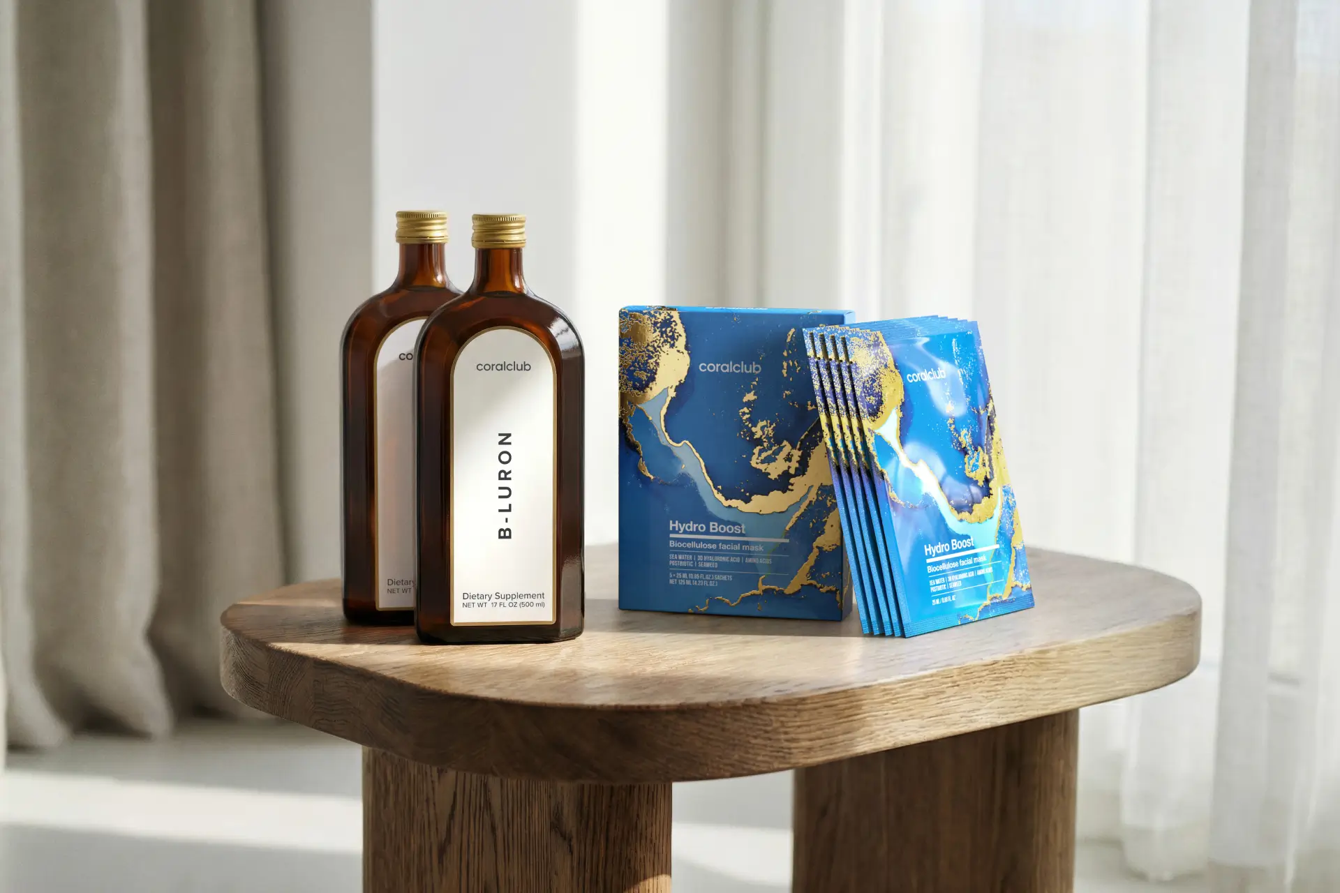 ბი-ლურონი + Hydro Boost Biocellulose Facial Mask (5 პაკეტი)